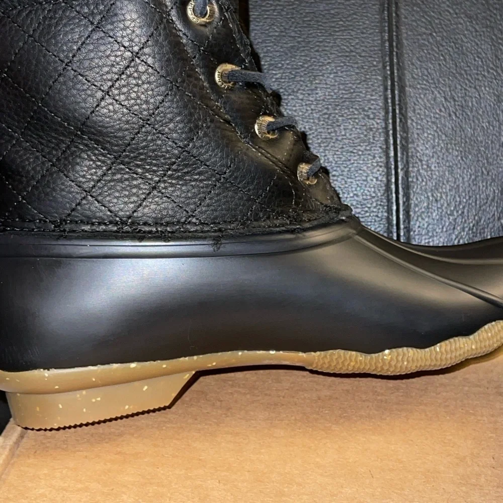 SPERRY Women’s 6.5 Saltwater Winter Lux Boots Black Wool Thinsulate 84618 NWOB